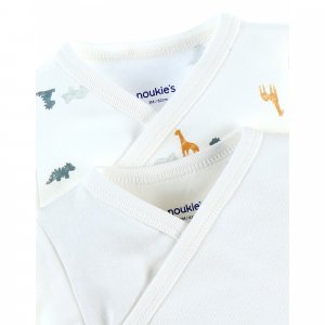 Lot de 2 bodies coton bio manches longues 3 mois - stegi tiga & ops Noukies