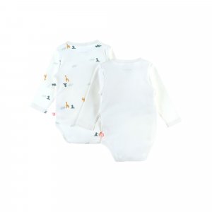 Lot de 2 bodies coton bio manches longues 9 mois - stegi tiga & ops Noukies