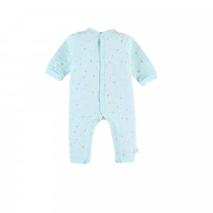 Combinaison étoiles en coton bio turquoise 3 mois Noukies