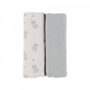 Lot 2 langes 100x100cm mousseline - vert Noukies