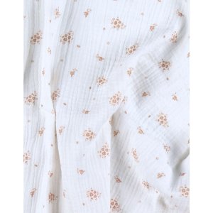 Lot de 2 langes 100x100cm en mousseline de coton bio fleurs d'antan Noukies