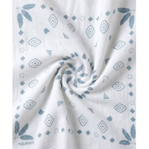Lot de 3 langes 70 x 70 cm en mousseline de coton bio plumes de lune Noukies