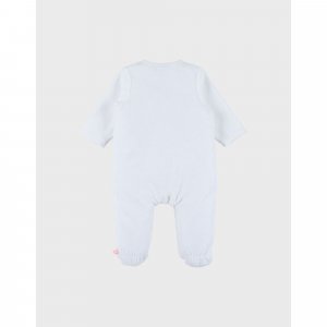 Pyjama 1 pièce blanc - fluffy en velours Noukies