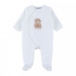 Pyjama bébé en velours blanc - fluffy - 6 mois Noukies