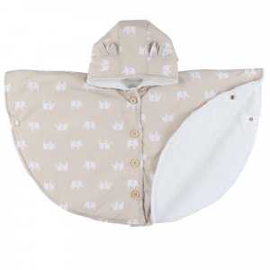 Poncho imperméable avec doublure beige - 6-12m mix and match Noukies