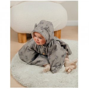 Poncho imperméable avec doublure kaki - 6-12m mix and match Noukies