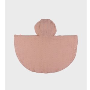 Poncho bébé en mousseline de coton bio rose Noukies