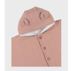 Poncho bébé en mousseline de coton bio rose Noukies