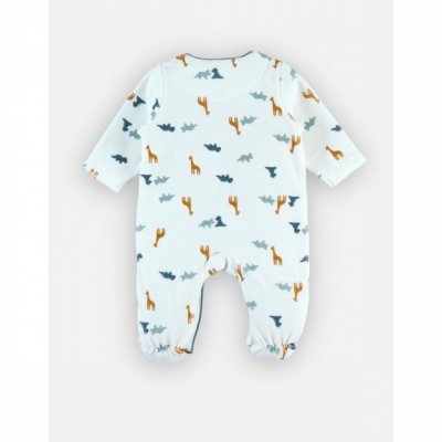 Pyjama bébé en velours dinosaure - 0 mois