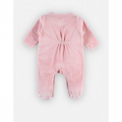 Pyjama bébé velours girafe rose 1 mois