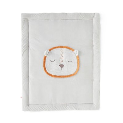 Tapis de jeu et de parc en veloudoux 100 x 100 cm babou gris clair