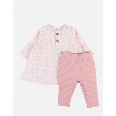 NOUKIES Robe legging fleurs rose 6 mois