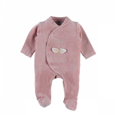 NOUKIES Pyjama bébé velours lina & joy rose 1 mois