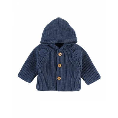 NOUKIES Gilet en maille navy 1 mois