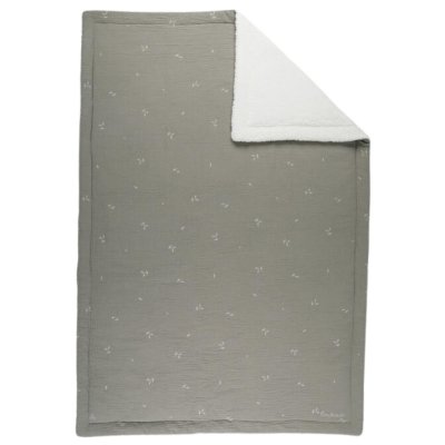 Couverture kendi 100x140 cm en veloudoux kaki