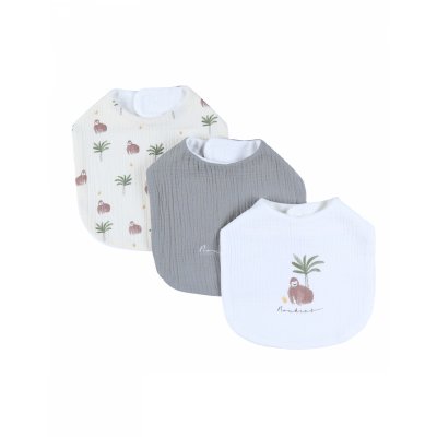 Lot 3 bavoirs mousseline - cute gorilla