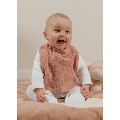 Lot de 3 bavoirs, mousseline de coton bio et éponge