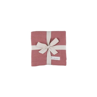 Couverture tricot bébé rouge 75 x 100 mix and match