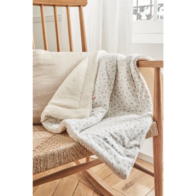 Couverture bébé 75 x 100 cm ouatiné jersey sherpa romance - mix and match