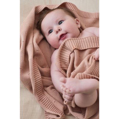 Couverture en tricot 75x100cm powder pink - mix and match