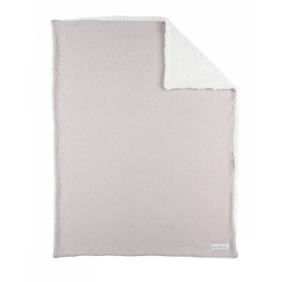 Couverture en tricot 75x100cm tender beige avec sherpa - mix and match