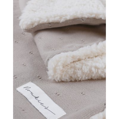 Couverture en tricot 75x100cm tender beige avec sherpa - mix and match