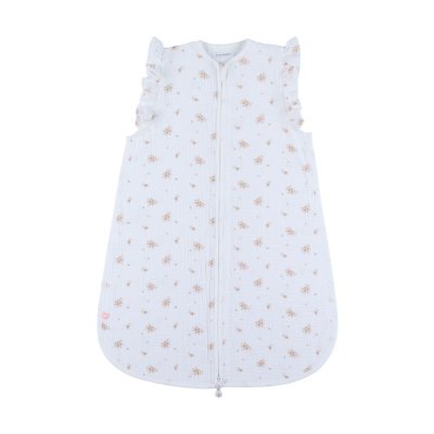 Gigoteuse 70cm, mousseline de coton bio, 1-6 mois - fleurs d'antan