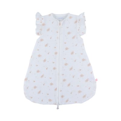 Gigoteuse 50cm , mousseline de coton bio, 0-3 mois - fleurs d'antan