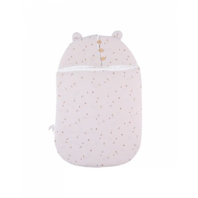 Nid d'ange mousseline de coton et sherpa bali, moka & snow