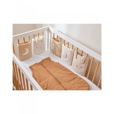 Gigoteuse 70cm en jersey pointelle manches amovibles marron