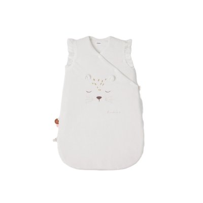 Gigoteuse kendi 70cm en veloudoux écru/blanc