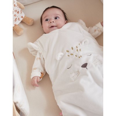 Gigoteuse kendi 70cm en veloudoux écru/blanc