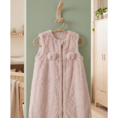 Gigoteuse bébé 100cm fausse fourrure rose