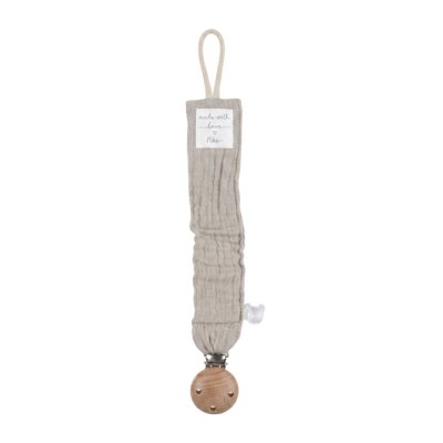 Attache-tétine universelle en coton bio beige