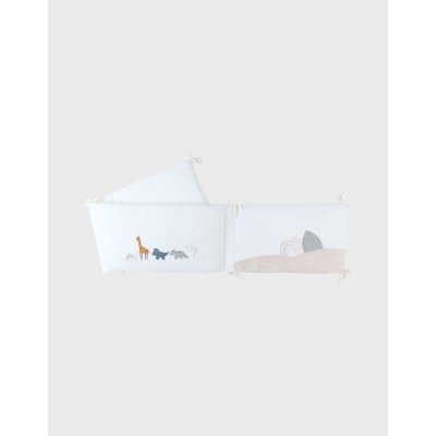 Tour de lit tiga, stegi & ops en veloudoux, écru