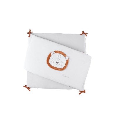 Tour de lit babou&kendi en veloudoux écru/gris clair