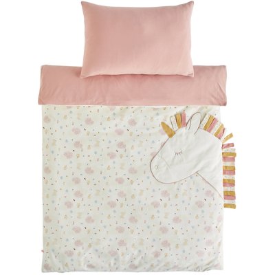 ROBA Parure de lit Bébé Sternenzauber - Housse de Couette 100x135 cm +  Taie 40x60 cm blanc - Roba