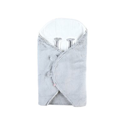 NOUKIES Couverture promenade gris clair fausse fourrure