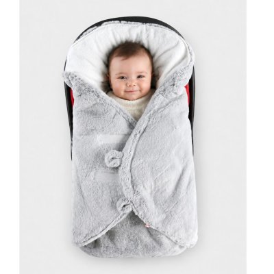 Couverture nomade en fausse fourrure gris