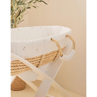 Couffin mousseline brodée ecru