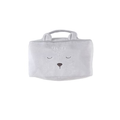 Trousse de toilette en veloudoux gris clair
