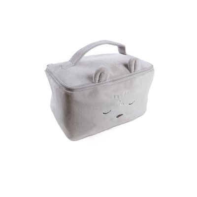 Trousse de toilette en veloudoux gris clair