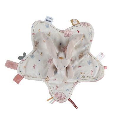 NOUKIES Doudou en veloudoux lina rose & beige