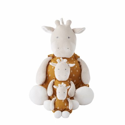 Peluche géante girafe moutarde - 80 cm
