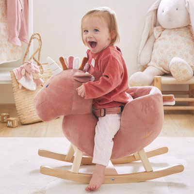 Bascule licorne lina rose poudré