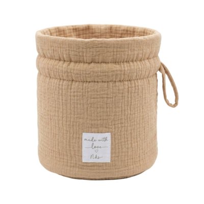 Panier de rangement nomade en coton bio sable