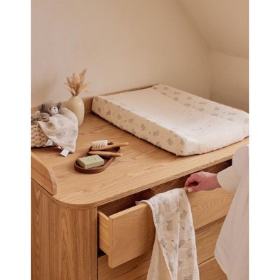 Housse de matelas à langer en mousseline - blanc