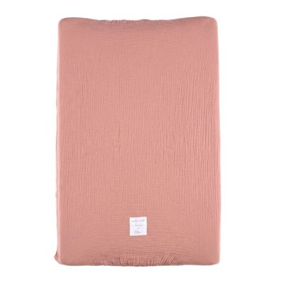 Housse de matelas à langer en coton bio rose