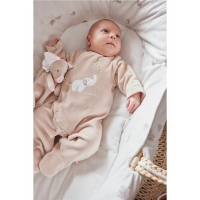 Pyjama velours beige bali 3 mois - bali, moka & snow