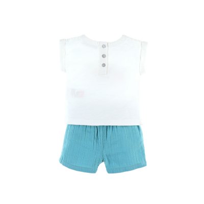 Ensemble t-shirt et short fleurs bio 6 mois